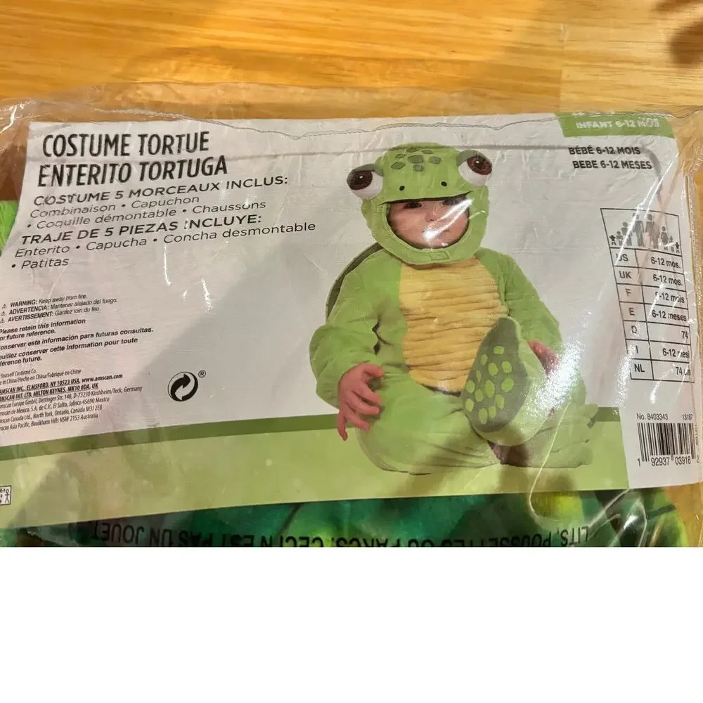 Turtle Crawler Infant Costume - Green - Unbranded